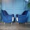 Italian Armchairs in Cobalt Blue and Cream, 1960, Set of 2 6
