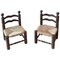 Finca Style Chairs with Wicker Upholstery by Charles Dudouyt, 1940s, Set of 2 1