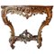 19th Century Gilt Wood Rococo Console Table with Red Marble Top 1