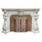 French Carved Marble Fireplace with Original Brass Insert, 1880 1