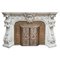 French Carved Marble Fireplace with Original Brass Insert, 1880, Image 1