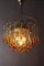 Amber Glass Waterfall Drop Ceiling Lamp, 1970s 7