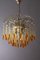 Amber Glass Waterfall Drop Ceiling Lamp, 1970s 1