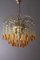 Amber Glass Waterfall Drop Ceiling Lamp, 1970s, Image 1