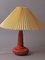 Red Ceramic Table Lamp from Studio pottery HH, Denmark 4