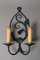 Wrought Iron Wall Lamp with Flower Motif, 1950s 2