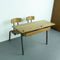 Vintage French Children's Double Desk and Chairs Set 4