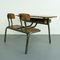 Vintage French Children's Double Desk and Chairs Set 12