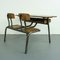 Vintage French Children's Double Desk and Chairs Set, Image 12