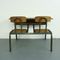 Vintage French Children's Double Desk and Chairs Set 8