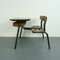 Vintage French Children's Double Desk and Chairs Set 7