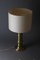 Lámpara de mesa Hollywood Regency vintage de latón, años 70, Imagen 5
