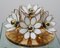 Hollywood Regency Gold-plated Flower Ceiling Lamp, 1970s, Image 3