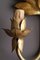Lampada da parete Hollywood Regency foglia oro, anni '60, Immagine 2