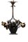 Lámpara de araña estilo francés con cesta de flores de latón, Imagen 4