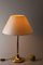 High Table Lamp in Brass & Fabric 2