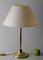 High Table Lamp in Brass & Fabric 1