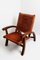 Inca Folding Armchair in Leather & Wood by Angel I. Pazmino 3
