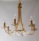 Gold-Plated Crown Chandelier, Italy, 1980s 1