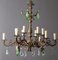 Early 20th Century Candlestick Chandelier in Bronze & Glass 1