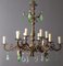 Early 20th Century Candlestick Chandelier in Bronze & Glass, Image 1