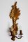 Lámpara de pared Hollywood Regency italiana de madera chapada en oro, Imagen 3