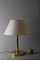 Lampe de Bureau Vintage en Laiton et Tissu 2