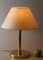 Lámpara de mesa vintage de latón y tela, Imagen 3