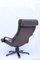 Vintage Brown Leather Swivel Chair, 1970s, Image 5