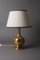 Lámpara de mesa Hollywood Regency de latón dorado, años 60, Imagen 1