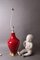 Lámpara de mesa roja de vidrio opalino, Italia, Imagen 4