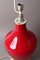 Lámpara de mesa roja de vidrio opalino, Italia, Imagen 10