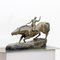 Französische Gips Skulptur eines Reiters mit Pferd 4