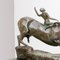 Französische Gips Skulptur eines Reiters mit Pferd 9