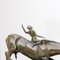 Französische Gips Skulptur eines Reiters mit Pferd 10