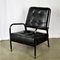 Armchair in Black Leather by Jacques Adnet, 1950s 1