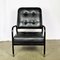 Armchair in Black Leather by Jacques Adnet, 1950s 2