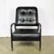 Armchair in Black Leather by Jacques Adnet, 1950s, Image 2