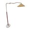 Italian Brass Swing Arm Floor Lamp with Leather Trim, 1960s 2