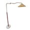 Italienische Messing Stehlampe mit Schwingarm & Lederbesatz, 1960er 2