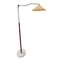 Italienische Messing Stehlampe mit Schwingarm & Lederbesatz, 1960er 1