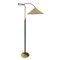 Italian Brass Swing Arm Floor Lamp with Leather Trim, 1960s 5