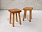 Tabourets en Pin par Charlotte Perriand pour Les Arcs, 1960s, Set de 4 4