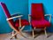 Red Armchairs, Denmark, 1955, Set of 2 1