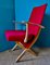 Red Armchairs, Denmark, 1955, Set of 2 3