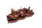 Hand-Carved Wooden Tropical Fruit Basket, 1985, Set of 21 2