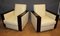 Art Deco style Armchairs in Rosewood & Leather, 1980s, Set of 2 15