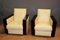 Art Deco style Armchairs in Rosewood & Leather, 1980s, Set of 2 1