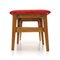 Wooden Bench with Red Velvet Top, 1960s 7