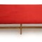 Panca in legno con ripiano in velluto rosso, anni '60, Immagine 11
